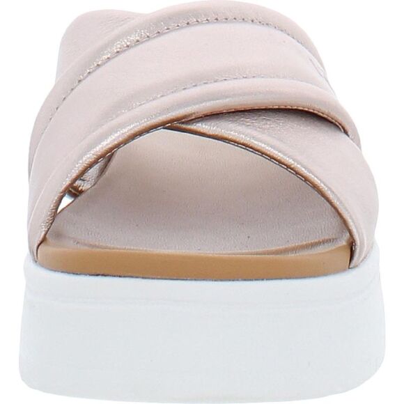 Ugg Womens Zayne Crossband Pink Leather Metallic Slide Sandals Shoes Used - Picture 4 of 5